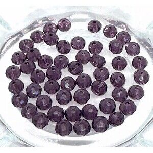 50pcs Beads for Jewelry #21556 Purple Faceted Crystal Beads